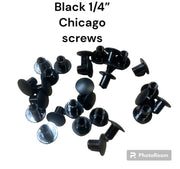 Chicago screw 1/4" mat black finish 100/pk